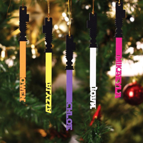 Personalized Light Saber Christmas Ornament