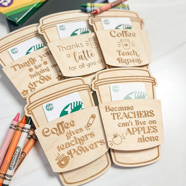 Teacher Gift Card Holder Coffee Gift Card Holder