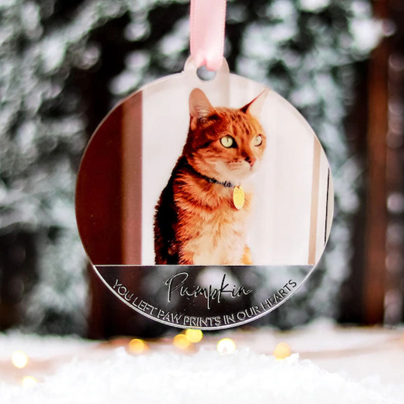 Christmas Photo Ornaments, Cat Lover Memorial Gift